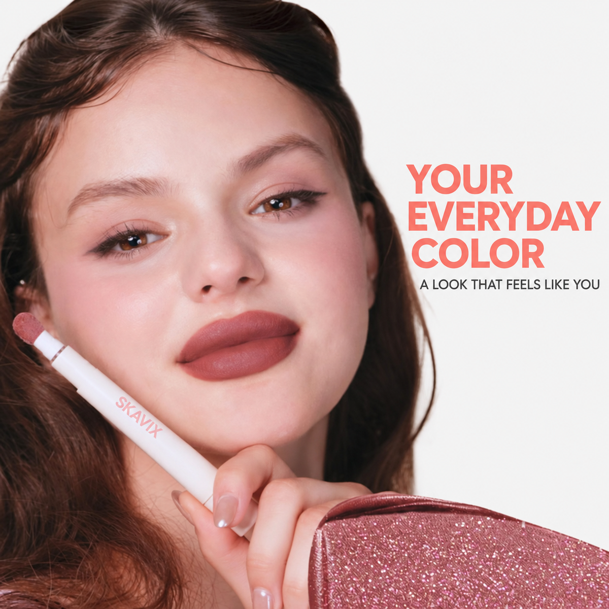 Skavix lip cream everyday makeup look
