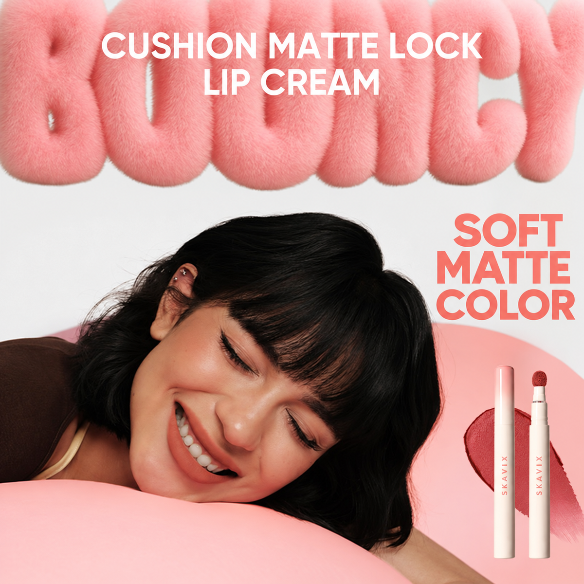Skavix cushion lip cream lifestyle and soft matte color